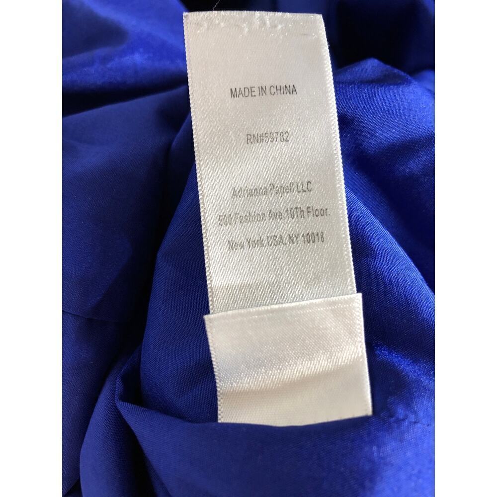Aidan by Aidan Mattox Satin Dress One Shoulder Cutout Maxi Gown Royal Blue 2 - Picture 7 of 9